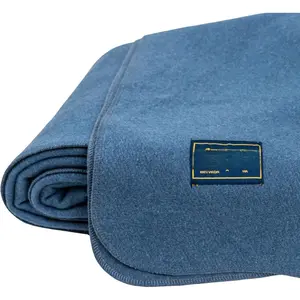 Bighorn  Virgin  Blanket | Heirloom-Quality  Bedding for  & Cabin | Warm, Thick & Durable ( Size, Steel Blue)