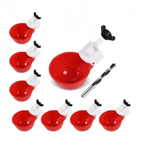 【Spring Glow Up】8 Pack DlY Chicken Waterer Cups, Automatic Large Chicken Water Feeder for Ducks Chicks Turkeys Quail Bunny Bird and Other Various Poultry Dispenser with Matching Drill