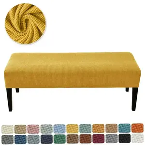 1pc Polar Fleece Rectangle Stool Covers Long Bench Seat Furniture Protector Removable Elastic Chair for Living Room Hotel Decor(Sheets)