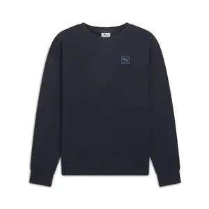 PUMA Womens Essentials Elevated Comfort Crew Neck Sweatshirt Casual - Blue