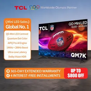 TCL QM7K Series | Mini LED QLED 4K HDR | QM7K(55",65",75",85",98"), 2025 Model | 120HZ-144HZ Anti Reflective Screen Smart Google TV Dolby Atmos Onkyo Audio | Voice Remote Alexa Gaming Streaming Television
