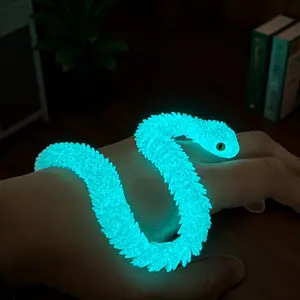 3 Pack Glow In The Dark Snake Decorations UV Black Light Activated Flexible Joints Glowing Eyes Poseable 3D Printed Ornaments Retro Style Detachable Parts Durable Plastic for Halloween Christmas Easter Thanksgiving Party Home Car Gift 2026