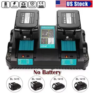 Dual Ports Replacement 14.4V-18V Charger for Makita Battery Charger DC18RC DC18