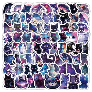 Starry Sky Cat Series Sticker, 102pcs/set Waterproof Self Adhesive Decor Paper, DIY Decor Sticker for Gift Greeting Card Water Bottle Laptop Phone