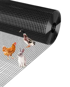 GARVEE 1/2 inch 48 inch x 100 FT Hardware Cloth, 19GA Chicken Wire Fencing, Galvanized Welded Wire Mesh Roll for Poultry Netting Cage, Chicken Coop, Silver (48"x100ft Black)