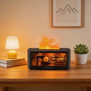 "Romantic 3D Flame Night Light & Humidifier – USB Mini Aroma Diffuser withCute Room Decor Gift (Essential Oils Not Included)"