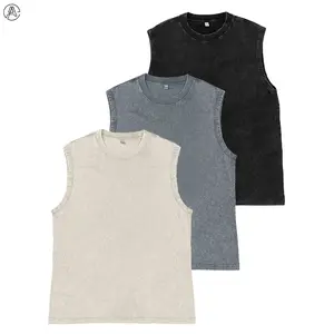 Arssm 3-Pack Acid Wash Tank Tops – Unisex Sleeveless Cotton Muscle Tee & Cut-Off Loose Fit Vintage Streetwear for Summer Layering & Casual Outfits