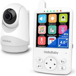 HelloBaby Video Baby Monitor, 4'' Screen, Long Range 1000ft, Privacy Guaranteed, 2-Way Talk, Temp Sensor - Ideal for Parents at Home or Travel