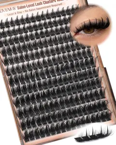 Manga Lash Clusters With Spikes Wispy Cluster Eyelash Extensions Fluffy Anime Eyelashes Clusters Reusable Faux Mink Fairy Individual Lash Extension (D Curve 12-18mm 204 pieces)