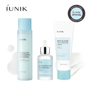 [IUNIK Official] Beta Glucan Daily Glow Set | Beta Glucan Serum + Lacto Barrier Milk Essence + Daily Moisture Cream | summervibes