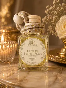 Luxury Car Diffuser- I Live in Perfect Peace- Eucalyptus and Spearmint- Long Lasting Air Freshner