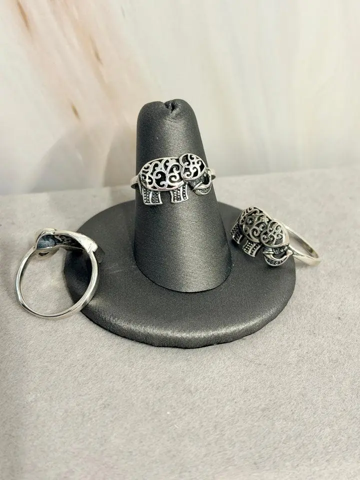 Silver 925 Elephant ring | Lucky charm silver ring | Anillo de plata 925 Elefante Guardian Of Prosperity Rings