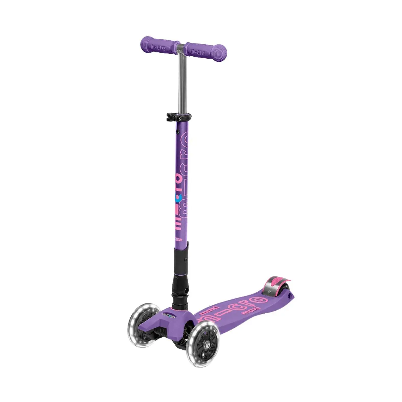 Micro Maxi Foldable LED Scooter - Purple/Pink by Micro Kickboard
