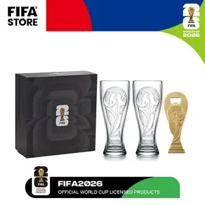 【FIFA WORLD CUP 2026 】Gift Set - 17oz Shatterproof Trophy Pilsner Beer Cup & Bottle Opener & Trophy-Shaped Bottle Opener - Perfect for Football Fans & Parties