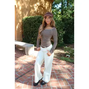 Ensley Contrast Stitch Henley Top