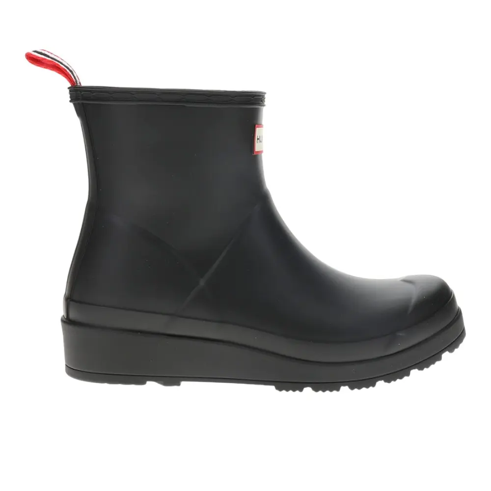 Hunter Womens Play Short Rain Casual Boots Ankle - Black