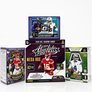 (879) 4 box  PICK YOUR TEAM football sports cards breaks!!!!!!! 4 - 2025 boxes including (1x) Absolute Mega box (1x) Optic blaster box. (1x) Select blaster box.  (1x) Mosaic blaster BOX!!