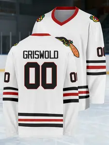 New Men's Chicago Hockey Jersey #00, Ice Hockey Sweatshirt, Long Sleeve Pullover, Lightweight Breathable, Soft Quick Dry, Perfect Christmas Gift
