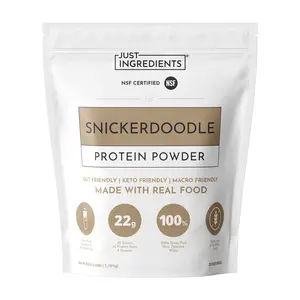 Just Ingredients Snickerdoodle Protein Powder 30 Servings - 100% Grass-Fed Whey, Plant Proteins, Cinnamon Vanilla, Casein Free