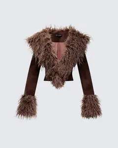 Athena Brown Fur Lapel Jacket
