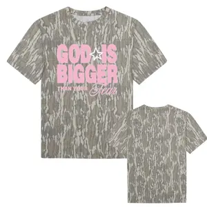 God Is Bigger Than Your Fear Camo 3D Mossy Oak T-Shirt, Hunting Camo 3D T Shirt, Style 3D T-Shirt, Gift For Men, For Him Or Her