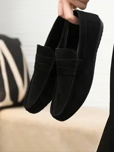 Men's Casual PU Leather Low Top Loafers, Slip-On Flat Shoes for All Seasons, Perfect for Driving, Shopping, Dating, Valentine's Day