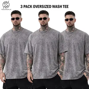 Combo 3 Pack - Oversized Washed T Shirt 3 Pack, Vintage Gray Acid Wash Tee, Loose Fit Streetwear, Soft Breathable Cotton Shirt, Lightweight Summer Tee, Cool And Comfortable Feel, Casual Everyday Outfit, Relaxed Fit Top, Minimalist Solid Color Tee