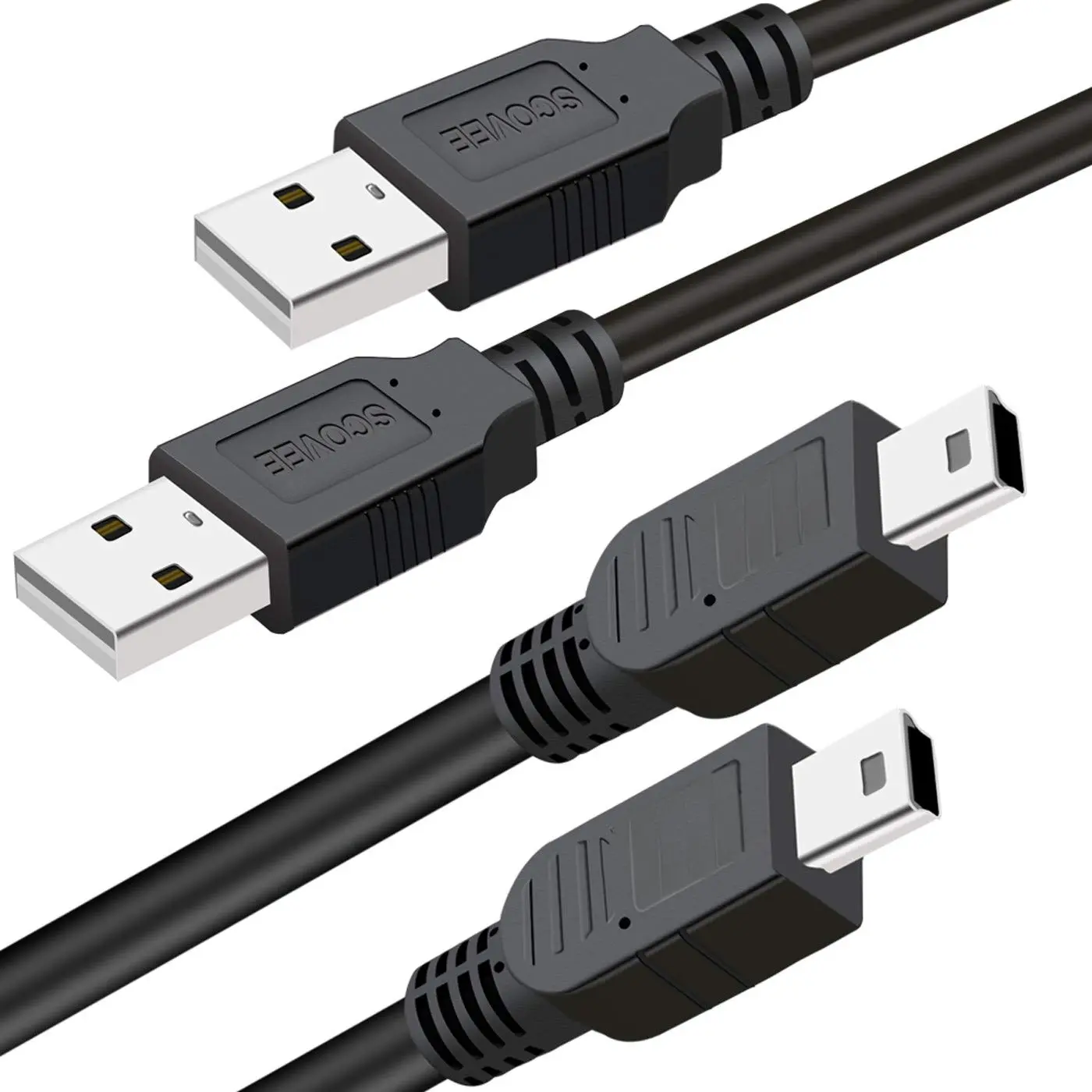 PS3 Controller Charger Cord, ?2 Pack 10ft? PS3 Charger  for   3 Controller DualShock 3 PS Slim PS Move   Remote,Long Mini USB   Data Wire 10 ft