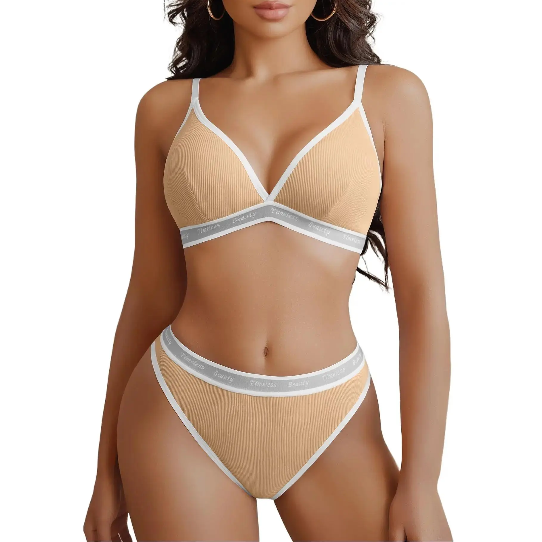 Avidlove Lingerie Set for Women Contrast Matching Bra and Panty Set 2 Piece Bralette and Thong