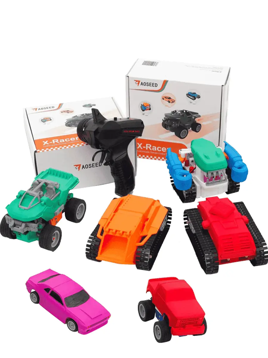 AOSEED 3D Printer Mod Kit Accessories for X-Maker & X-Maker Joy – DIY Toy Creation Kits (Remote Control Car, Music Box)