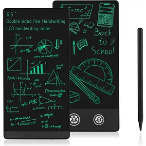 Mini LCD Writing Tablet, 6.5in Double Display Erasable Reusable Electronic Drawing Pads, Electronic scratchpad for Kids and Adults（Black springtok