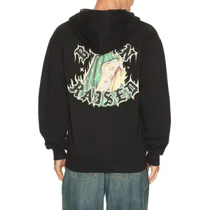 Born x Raised Guadalupe Zip-Up Hoodie in Black