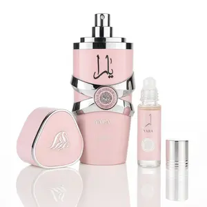 Lattafa Yara EDP & Yara Roll-On Perfume Oil Bundle - Premium Arabian Fragrance with Vanilla Musk & Tropical Notes, Luxurious Scent & Elegant Design, Regular Edition