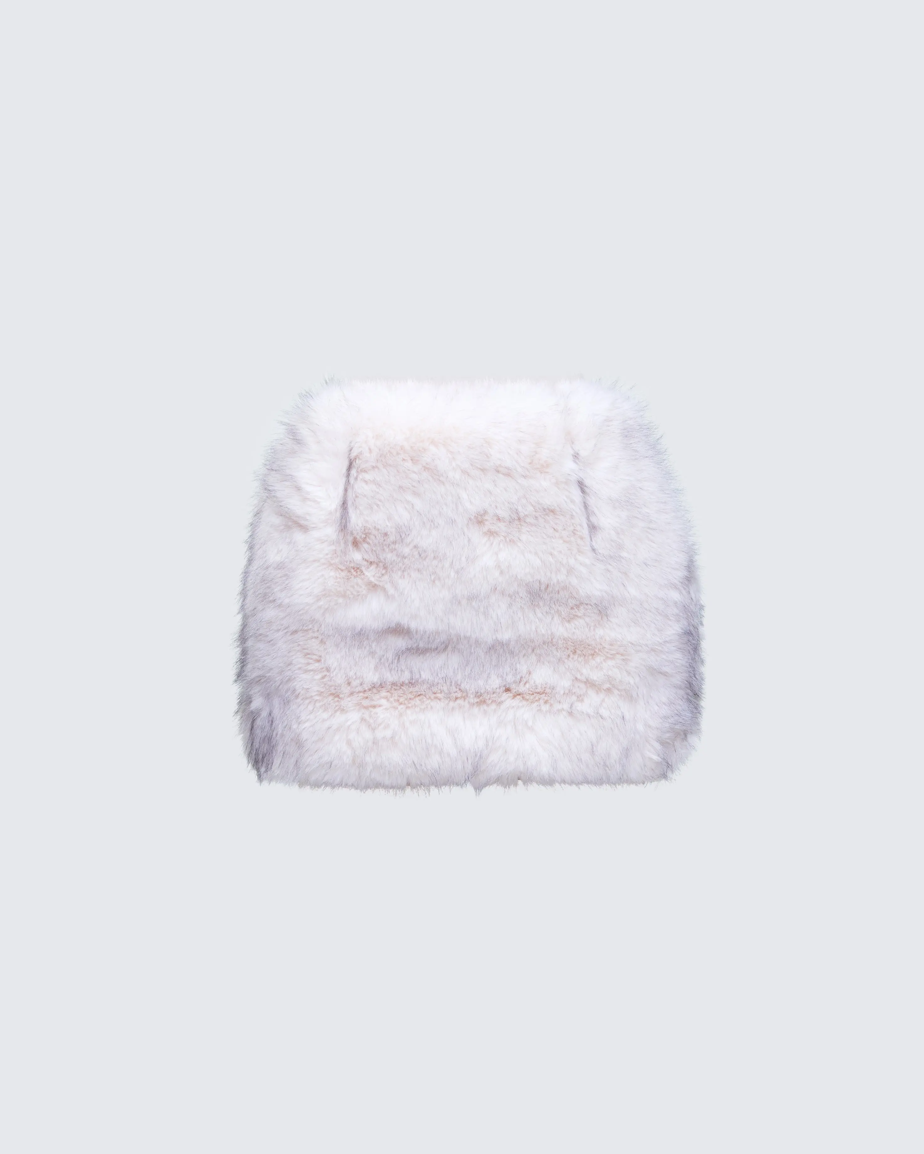 Salina Cream Faux Fur Mini Skirt