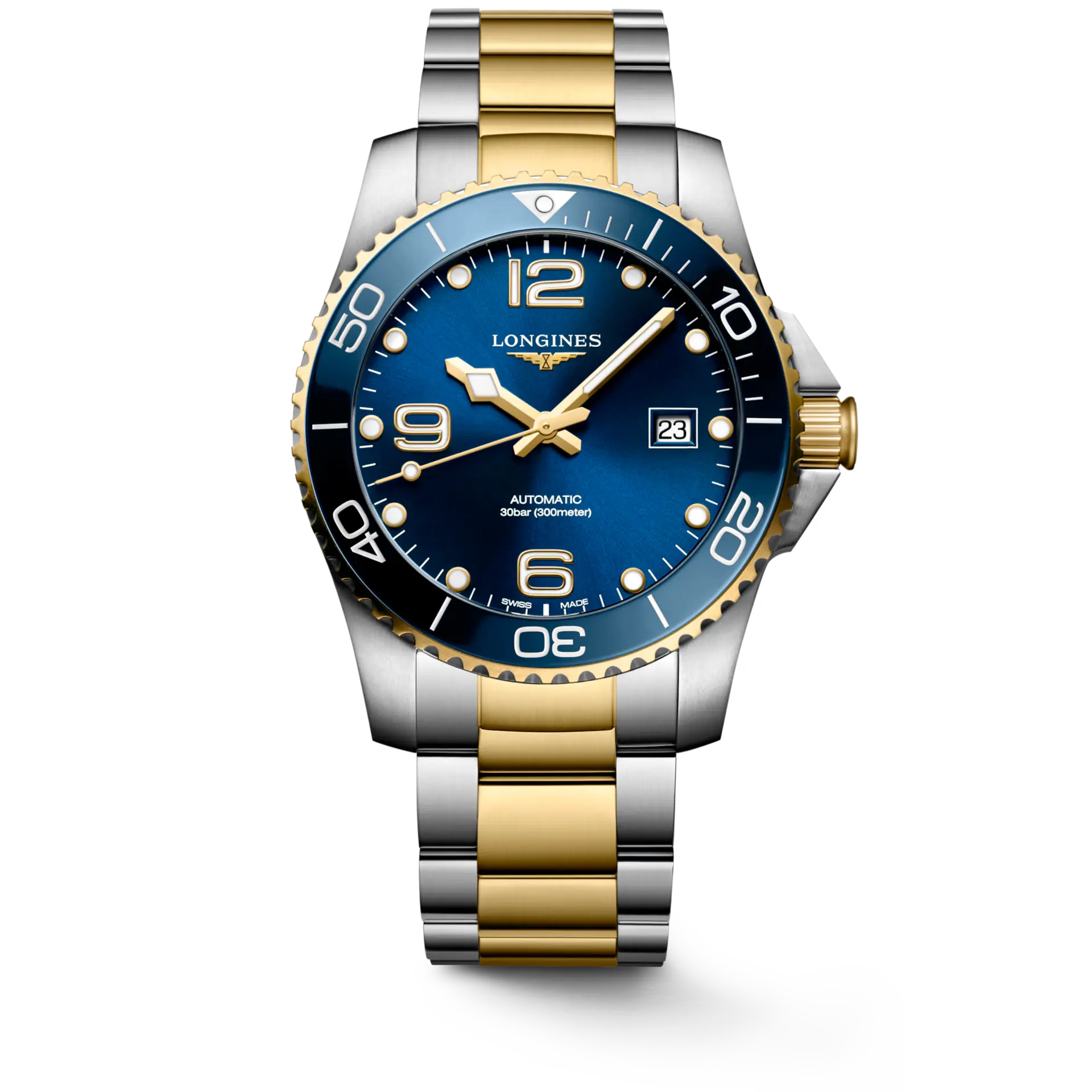 "Hydroconquest" - Stainless Steel/Yellow PVD w/Sunray Blue Dial - Automatic - 41mm - Small Box