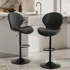 Bar Stools Set  Modern Swivel Bar Chairs, Barstools Counter Height with High Backrest, Easy 3-5 Minute Assembly for Bar, Kitchen, Dining Room Beige