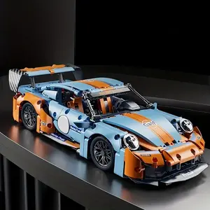 1260pcs Porsche 911 Building Set, Starry Blue Sunset Colors, Cool Practical Decoration, Collectible Racing Model, Perfect Gift, Building Blocks