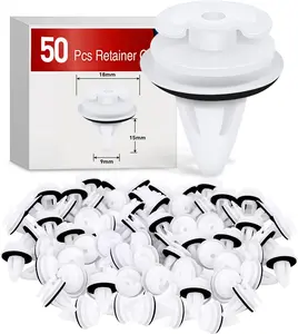 Nilight 50Pcs 9mm Nylon Door Trim Panel Retainer Clips with Seal Ring - Car Accessories, Auto Parts Accessories - Compatible with BMW #51411973500 Series 3,5,7 (E46,E36,E34,E38,E39,M3) - Push-Fit, 2-Year Warranty