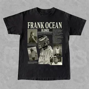 Frank Ocean Blonde Vintage Graphic Tee - Retro Music Album Streetwear Shirt - Aesthetic R&B Graphic Tee, Shortsleeve, basic tops, Fabric Cotton, Women's Top, Menswear Top, Gifs, Streetwear