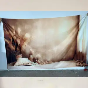 1pc Bohemian Style Photography Backdrop Banner, Wall Hanging Backdrop, Photo Backdrops, Vintage Wall Decor for Birthday Parties, Wedding Decorations, Studio Photography, Home and Outdoor Decor, Party Decorations Banners