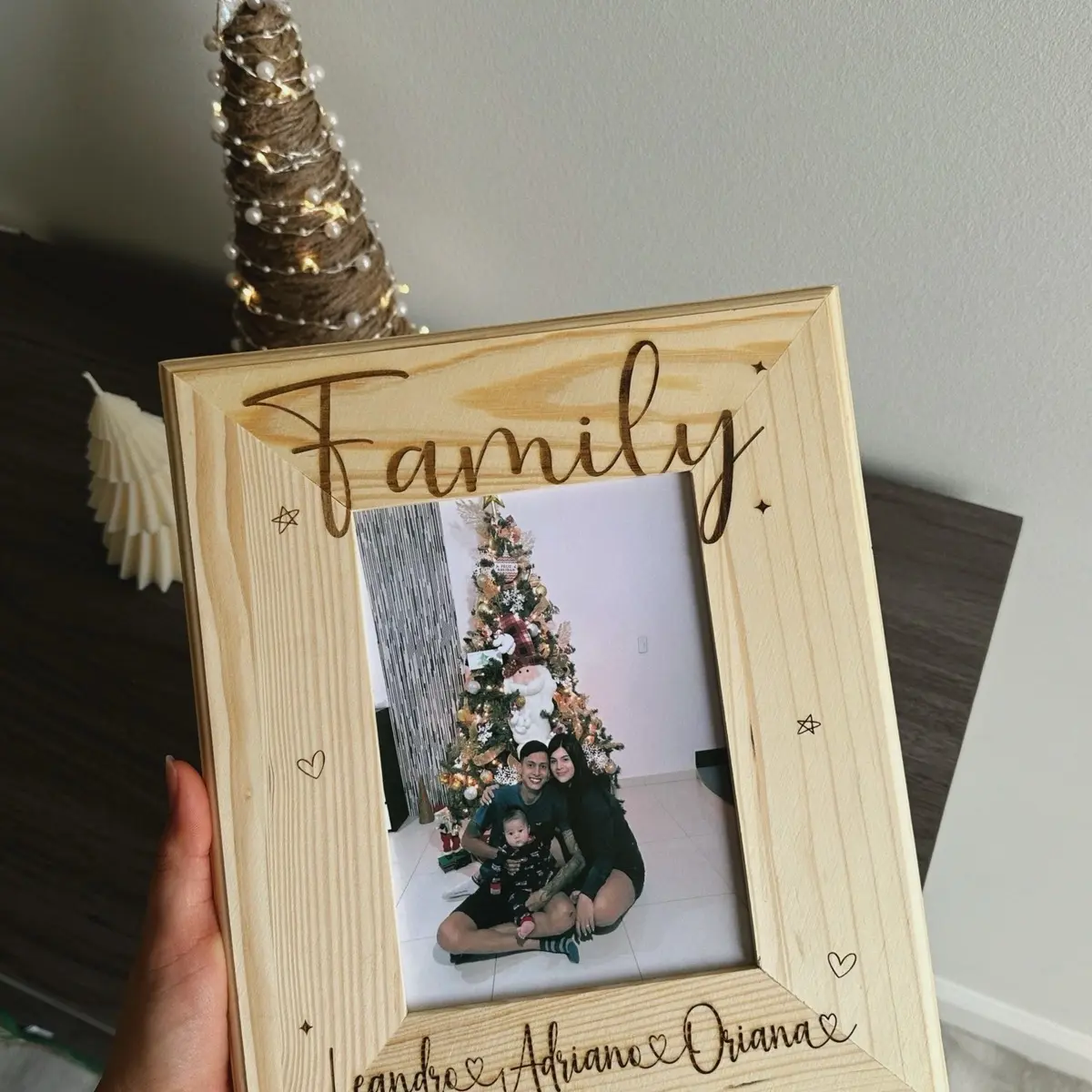 Personalized Wooden Photo Frame - 5" x 7" - Engraved Couple Wedding Anniversary Gift / Couple Gift / Home decoration