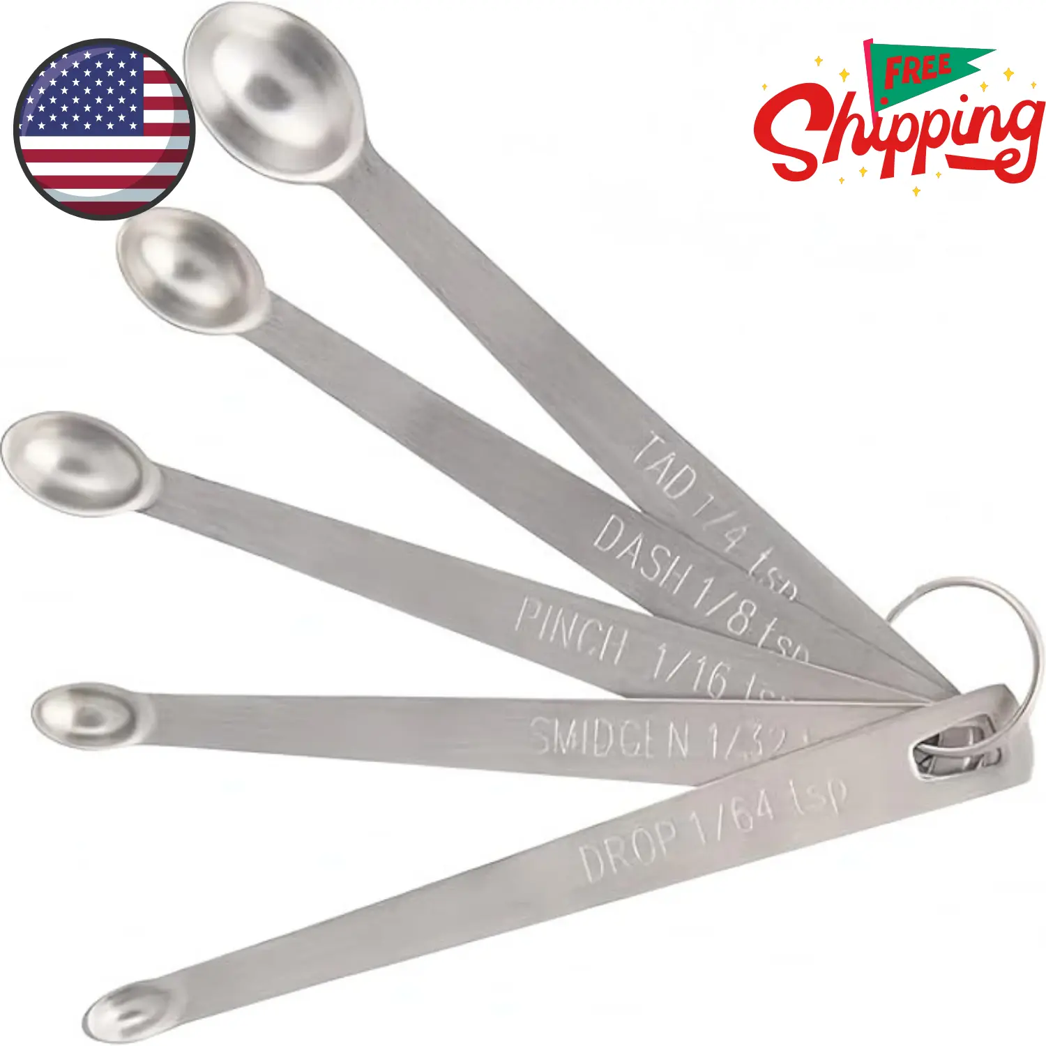 Mini Measuring Spoons Set,Stainless Steel Measuring Spoons Set (Set of 5)