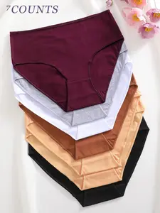 Women's High-Waisted Cotton Underwear Panties Set, Womenswear, Breathable & Soft Design, S-Xxl Sizes Available, All Season Comfort