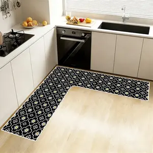Kitchen diatom mud L-shaped large size floor mat restaurant anti-slip mat shower room door mat bathroom corner mat door mat