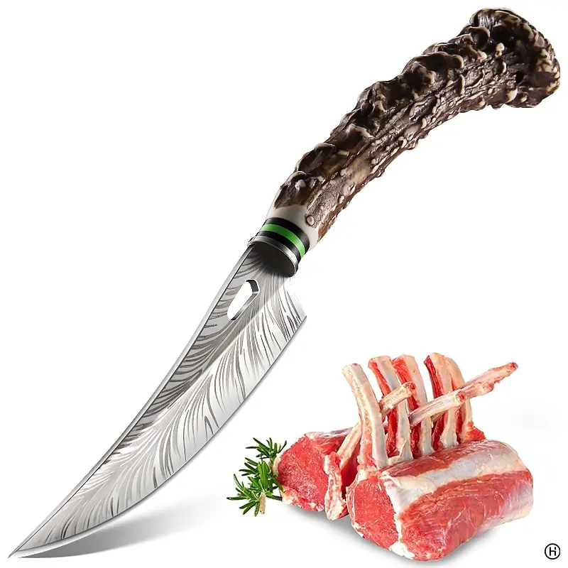Stainless Steel Ultra-Sharp Curved Feather Knife, Kitchen Professional Precision Cutting, Trimming, and Meat Slicing Tool, Kitchenware, Single Base Unit