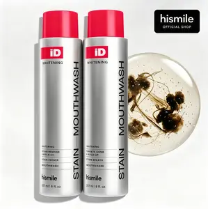 2 Piece Hismile iD Stain Whitening Mouthwash for White Teeth, Freshens Breath with Essential Oils 237ml
