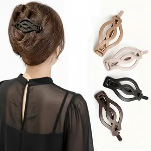 Simple Fashion Twisted Hair Clips (4 Pack), Braided Bun One-Clip, Hair Bun Accessories, Ponytail Claw Clip, Suitable for Daily Home Use, Office Travel, Parties, Festive Activities, Hair Claws