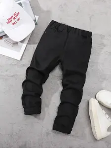 Boys' Casual Fashion Denim Jeans, Comfortable Fit, Versatile Daily Wear, Stylish Leisure Trousers, Elastic Waist Trousers, Perfect for Everyday Use
