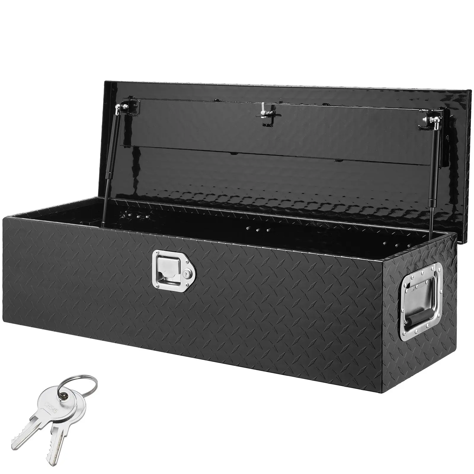 【Summerfinds】VEVOR Heavy Duty Aluminum Truck Bed Tool Box Diamond Plate Tool Box with Side Handle and Lock KeysStorage Tool Box Chest Box Organizer for PickupTruck BedRVTrailer39"x13"x10"