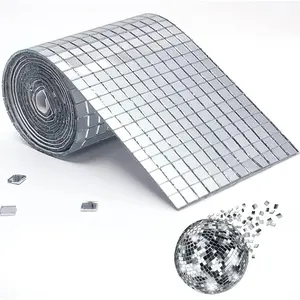 2160 count Disco Ball Tiles, Self-Adhesive Mirror Tiles for Crafts, Small Mirror Mosaics Tiles for Indoor Decoration, DIY Disco Balls, Vases, Cups, Photo Frames (5 x 5 mm)